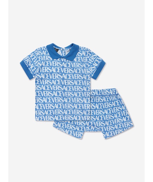 Versace Baby Boys Logo Top And Shorts Set in Blue Découvrez la collection