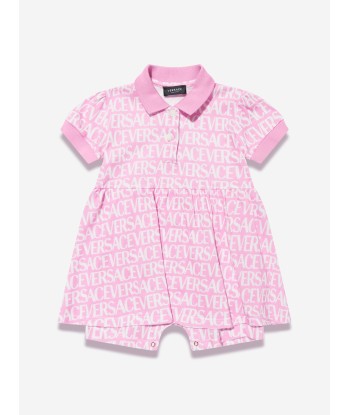 Versace Baby Girls Logo Romper Dress in Pink une grave pollution 