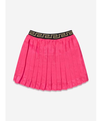 Versace Baby Girls Jacquard Logo Pleated Skirt in Pink Les magasins à Paris