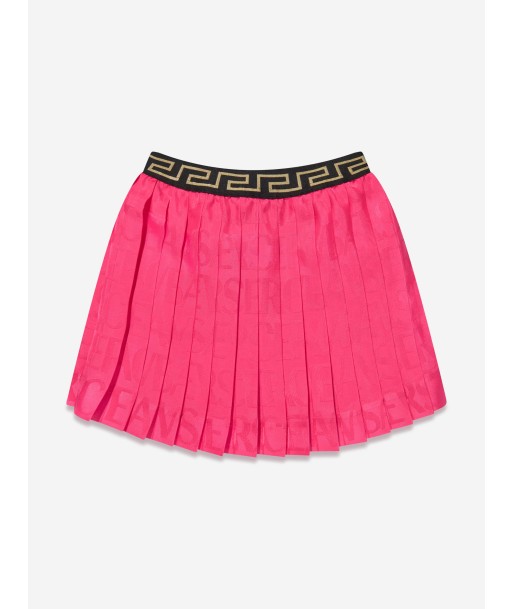 Versace Baby Girls Jacquard Logo Pleated Skirt in Pink Les magasins à Paris