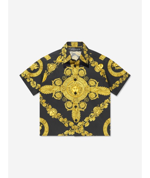 Versace Boys Short Sleeve Heritage Shirt in Black vente chaude votre 