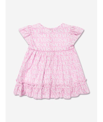 Versace Baby Girls Logo Dress With Knickers in Pink 2023