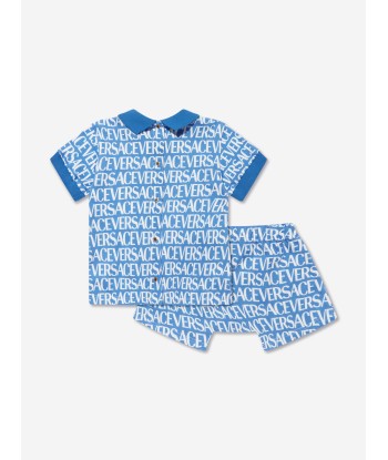 Versace Baby Boys Logo Top And Shorts Set in Blue Découvrez la collection