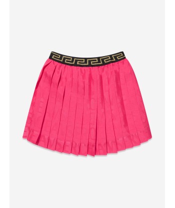 Versace Baby Girls Jacquard Logo Pleated Skirt in Pink Les magasins à Paris