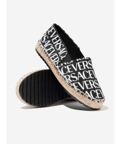 Versace Girls Logo Espadrilles in Black de technologie