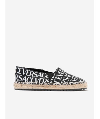 Versace Girls Logo Espadrilles in Black de technologie