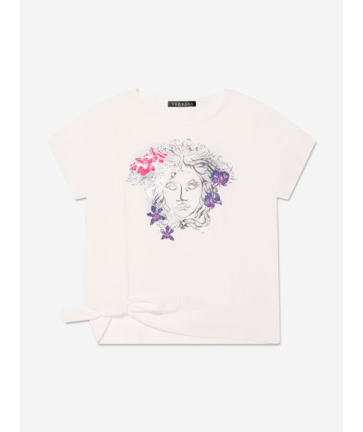 Versace Girls Orchid Medusa T-Shirt in White Faites des économies