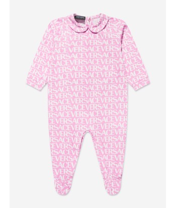 Versace Baby Girls Logo Print Babygrow Gift Set in Pink acheter en ligne