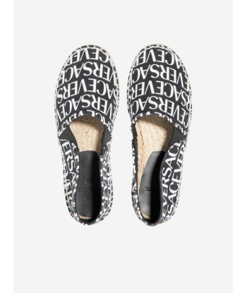 Versace Girls Logo Espadrilles in Black de technologie