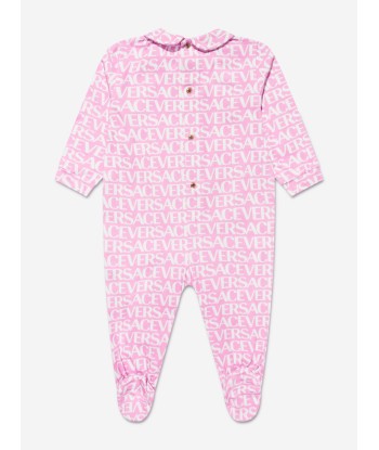 Versace Baby Girls Logo Print Babygrow Gift Set in Pink acheter en ligne