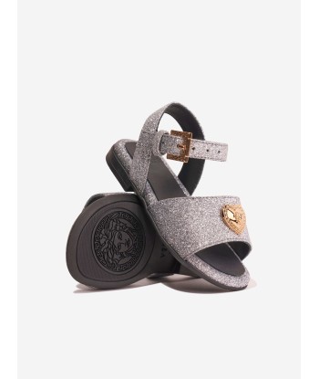 Versace Girls Heart Logo Sandals in Silver les ligaments