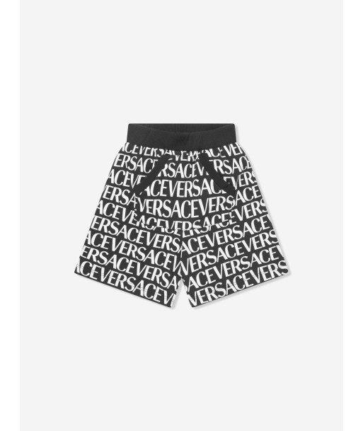 Versace Boys Logo Print Shorts in Black store