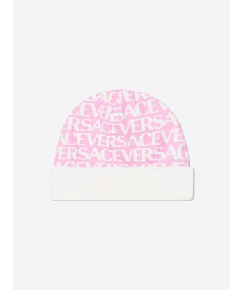 Versace Baby Girls Logo Print Babygrow Gift Set in Pink acheter en ligne