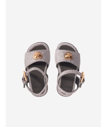 Versace Girls Heart Logo Sandals in Silver les ligaments