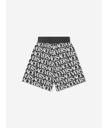 Versace Boys Logo Print Shorts in Black store