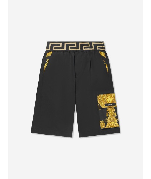 Versace Boys Maschera Baroque Pocket Shorts in Black prix pour 