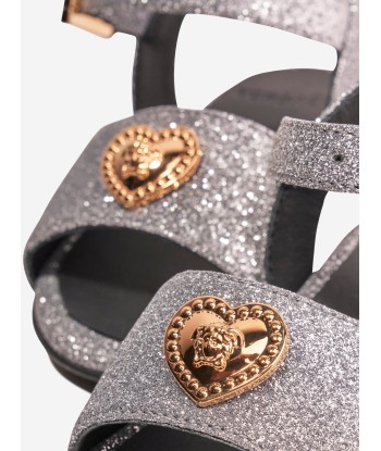 Versace Girls Heart Logo Sandals in Silver les ligaments