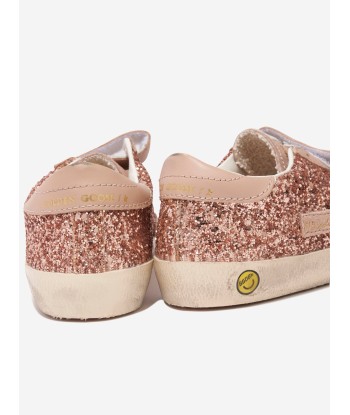 Golden Goose Girls Old School Glitter And Leather Star Trainers in Peach 2 - 3 jours ouvrés.