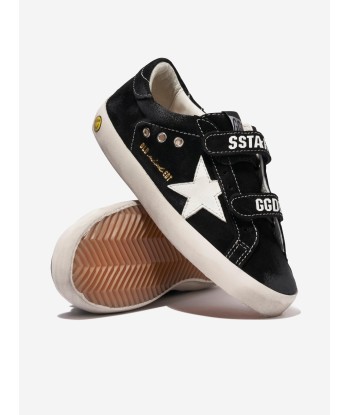 Golden Goose Kids Leather Old School Stripes And Star Trainers in Black store