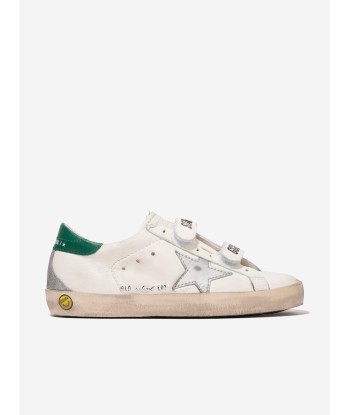 Golden Goose Kids Old School Leather Star Trainers in White Fin de série