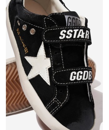 Golden Goose Kids Leather Old School Stripes And Star Trainers in Black store