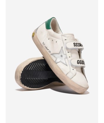 Golden Goose Kids Old School Leather Star Trainers in White Fin de série