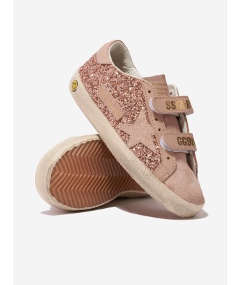 Golden Goose Girls Old School Glitter And Leather Star Trainers in Peach 2 - 3 jours ouvrés.