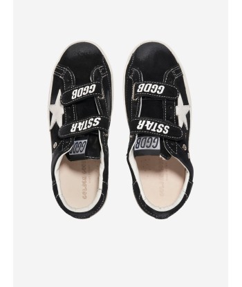 Golden Goose Kids Leather Old School Stripes And Star Trainers in Black store