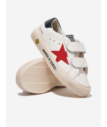 Golden Goose Kids May School Leather Shiny Star Trainers in White Comment ça marche