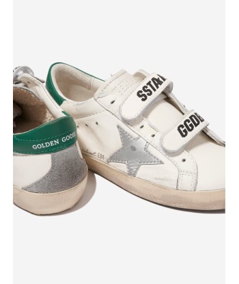 Golden Goose Kids Old School Leather Star Trainers in White Fin de série