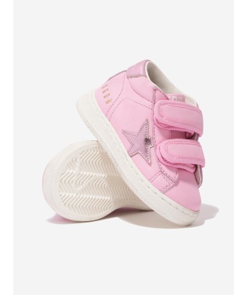 Golden Goose Girls June Leather Star Trainers in Pink basket pas cher