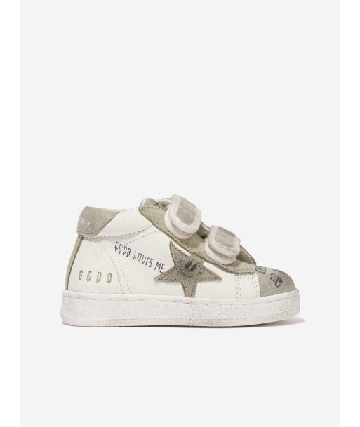 Golden Goose Kids June Leather Journey Print Star Trainers in White de la marque