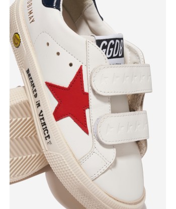 Golden Goose Kids May School Leather Shiny Star Trainers in White Comment ça marche