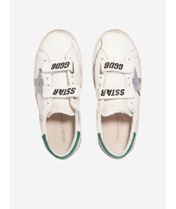 Golden Goose Kids Old School Leather Star Trainers in White Fin de série