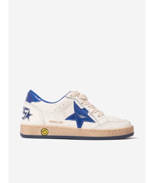 Golden Goose Kids Ballstar Leather Star Trainers in White français