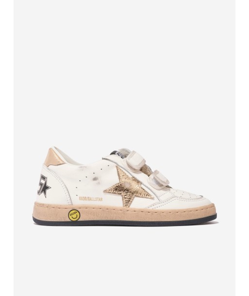 Golden Goose Kids Leather Ballstar Trainers in White À commander