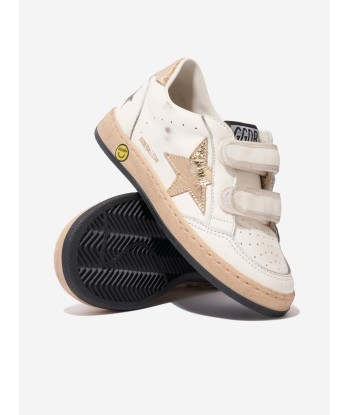 Golden Goose Kids Leather Ballstar Trainers in White À commander