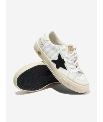 Golden Goose Kids May Net And Leather Star Trainers in White Véritable concentré