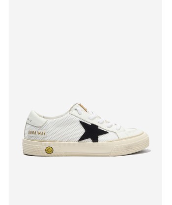 Golden Goose Kids May Net And Leather Star Trainers in White Véritable concentré