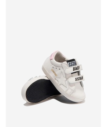 Golden Goose Baby Girls Leather Stripes And Star Trainers in White de technologie