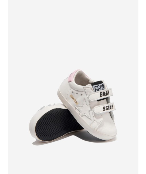 Golden Goose Baby Girls Leather Stripes And Star Trainers in White de technologie