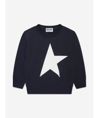 Golden Goose Kids Big Star Printed Crew Neck Sweatshirt in Black les ligaments