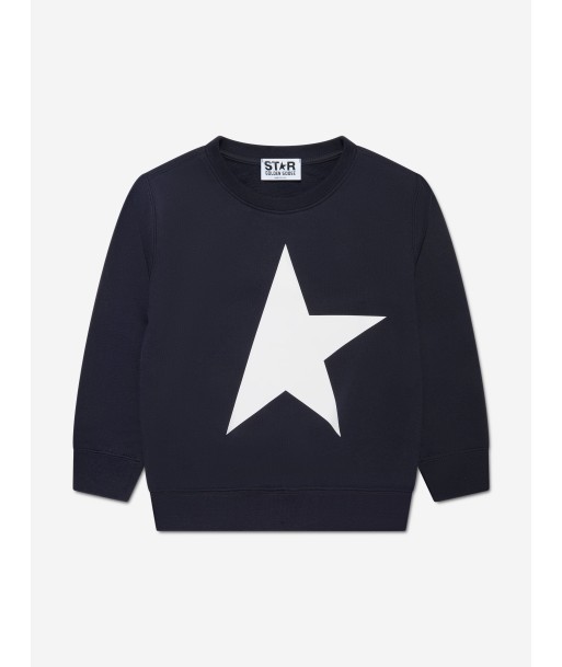 Golden Goose Kids Big Star Printed Crew Neck Sweatshirt in Black les ligaments