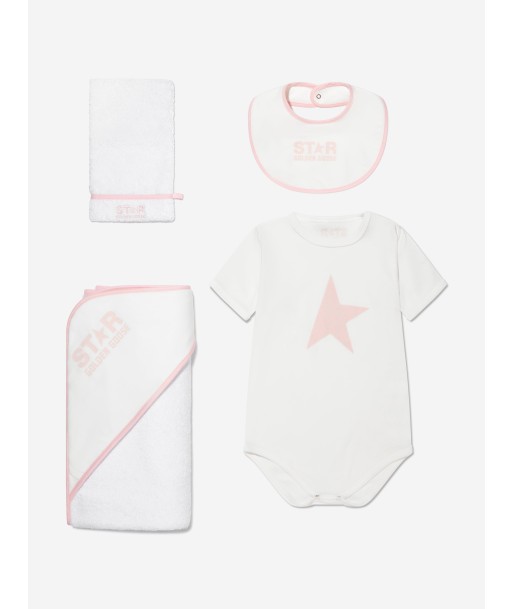 Golden Goose Baby Girls Star Logo Bath Gift Set in White de l' environnement