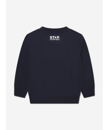 Golden Goose Kids Big Star Printed Crew Neck Sweatshirt in Black les ligaments