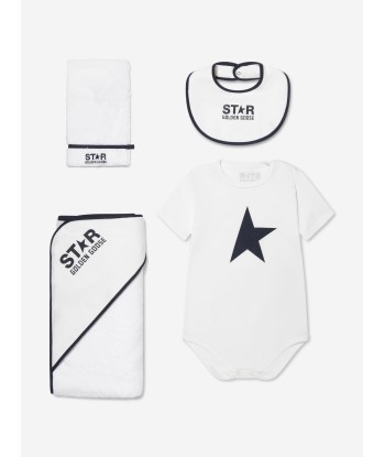 Golden Goose Baby Boys Star Logo Bath Gift Set in White pas cher 