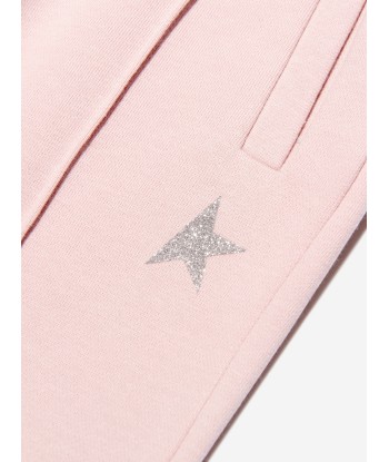 Golden Goose Girls Glitter Small Star Wide Leg Joggers in Pink votre