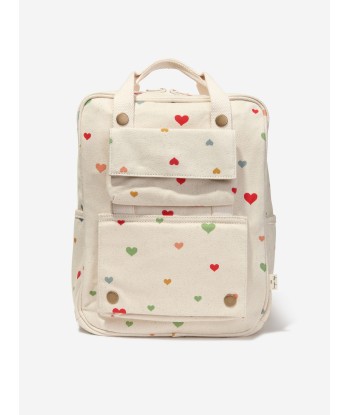 Konges Slojd Girls Organic Cotton Hearts Malie Backpack in Ivory Comparez et commandez 