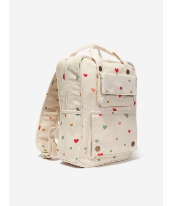 Konges Slojd Girls Organic Cotton Hearts Malie Backpack in Ivory Comparez et commandez 