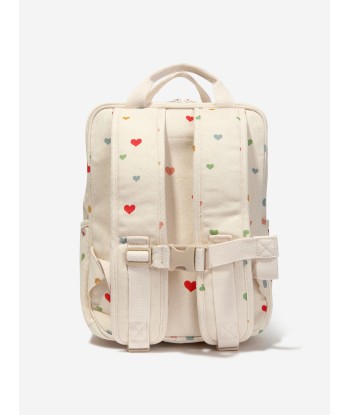 Konges Slojd Girls Organic Cotton Hearts Malie Backpack in Ivory Comparez et commandez 